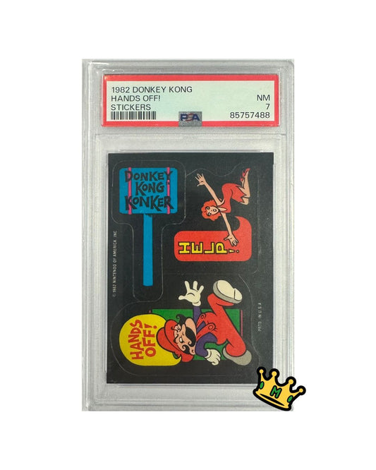1982 DONKEY KONG HANDS OFF! STICKERS PSA 7