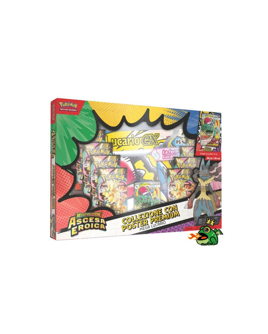 PREORDER Pokémon Ascesa Eroica Megaevoluzione Collezione Con Poster Premium Mega Lucario (IT)