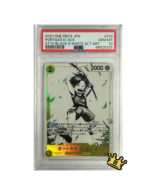 2023 ONE PIECE PORTGAS S.ACE ST13-Black&White ALT.ART #010 PSA 10 (JP)