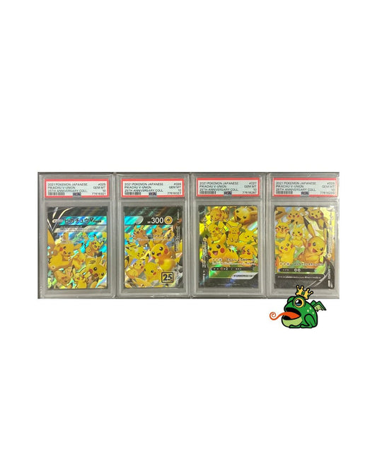 Set 4 cards 2021 Pokemon JP Pikachu V-Union 25th Anniversary Collection