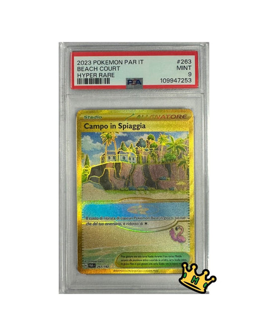 2023 POKEMON ITALIAN PAR IT-PARADOX RIFT #263 BEACH COURT HYPER RARE PSA 9