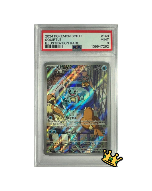 2024 POKEMON ITALIAN SCR IT-STELLAR CROWN #148 SQUIRTLE ILLUSTRATION RARE PSA 9