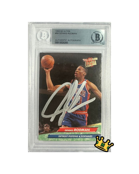 1992-93 ULTRA #58 DENNIS RODMAN AUTHENTIC AUTOGRAPH (BECKETT)